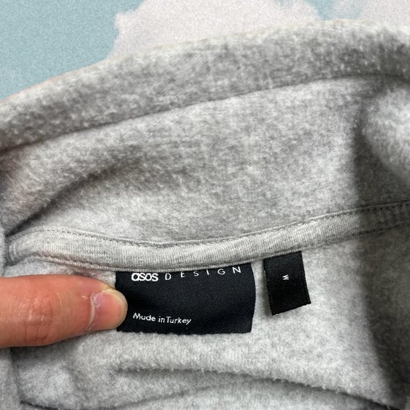 ASOS gray quarter zip sweatshirt pullover - Picture 3 of 3